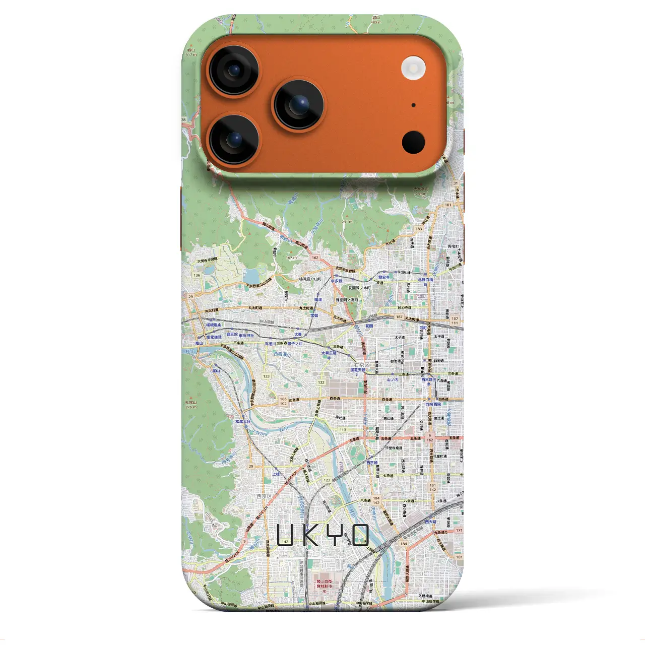 【右京2（京都府）】地図柄iPhoneケース（バックカバータイプ）
