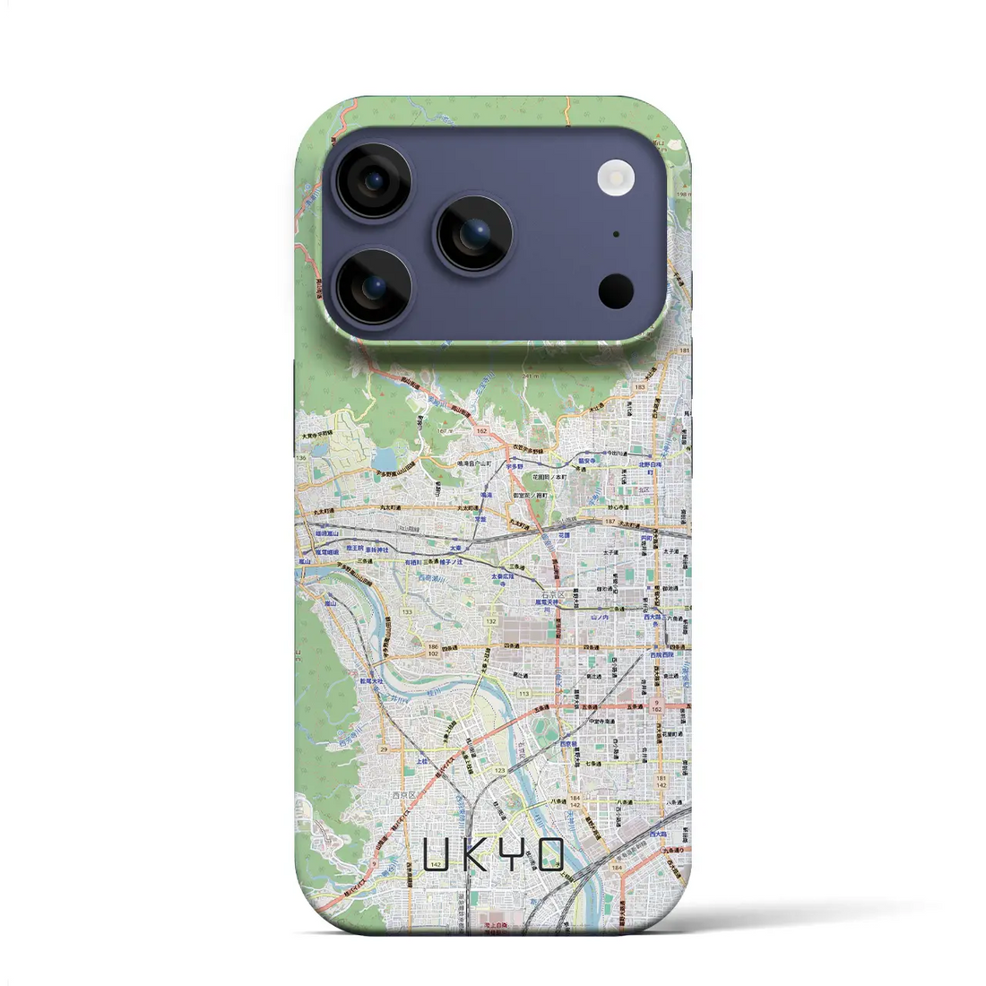 【右京2（京都府）】地図柄iPhoneケース（バックカバータイプ）ブラック・iPhone 17 Pro Max 用