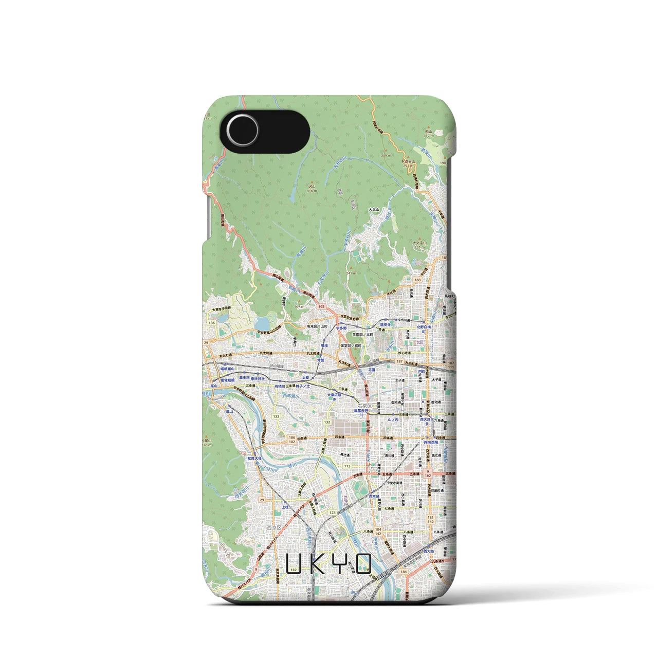 【右京2（京都府）】地図柄iPhoneケース（バックカバータイプ）