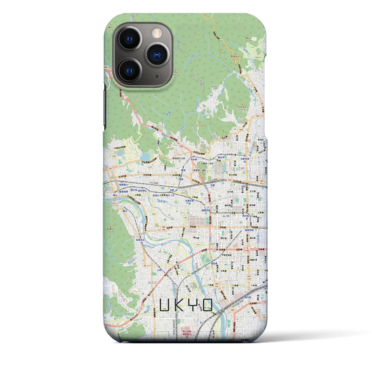 【右京2（京都府）】地図柄iPhoneケース（バックカバータイプ）