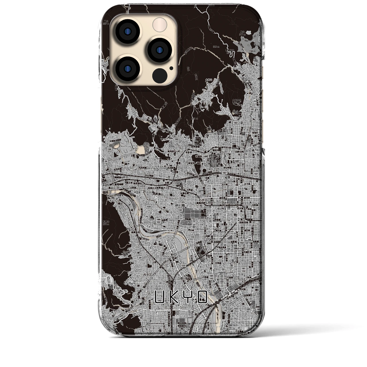 【右京2（京都府）】地図柄iPhoneケース（クリアタイプ）