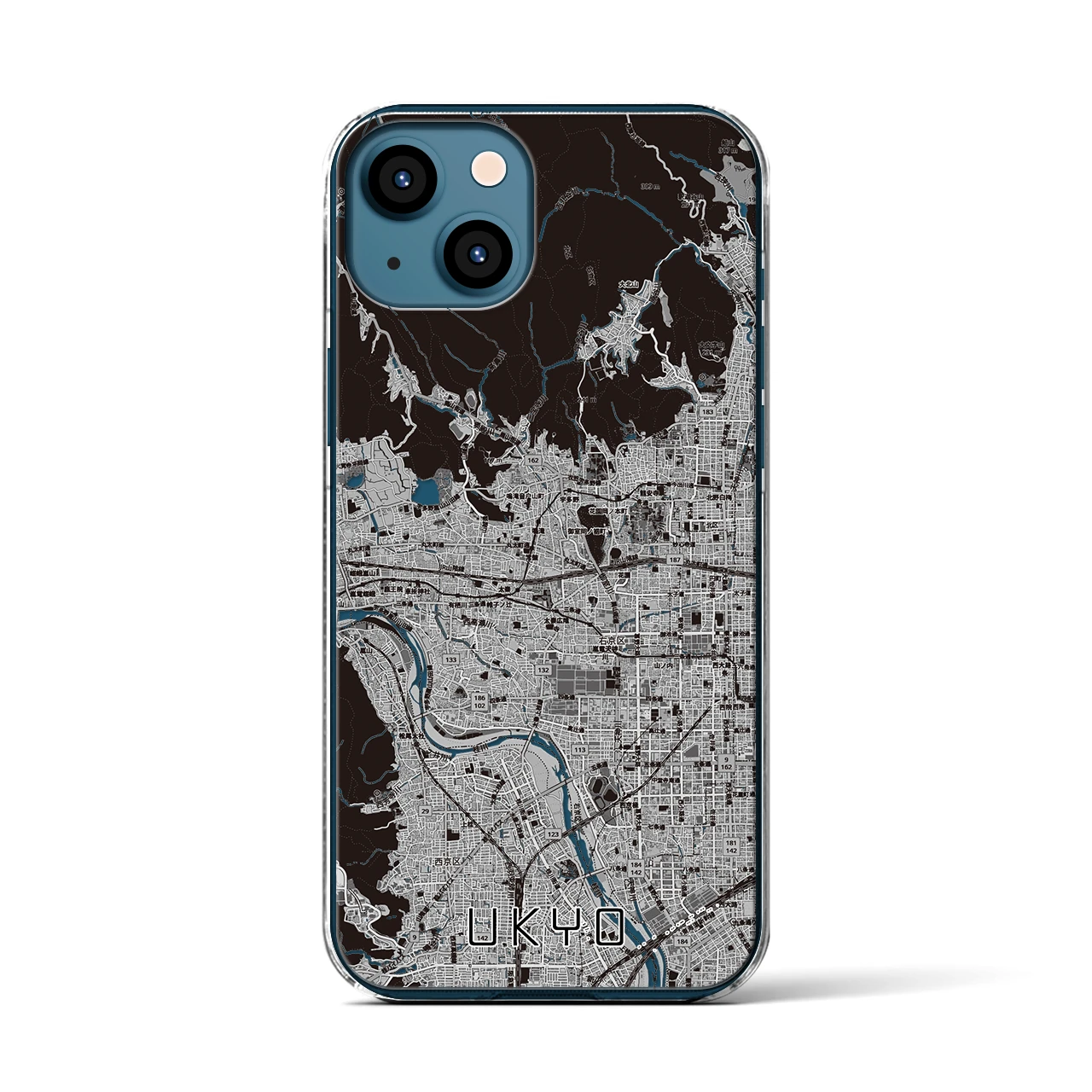 【右京2（京都府）】地図柄iPhoneケース（クリアタイプ）