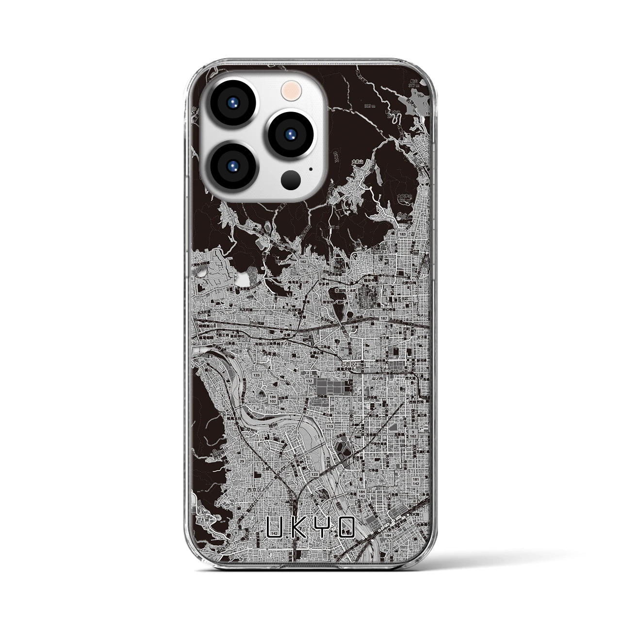 【右京2（京都府）】地図柄iPhoneケース（クリアタイプ）