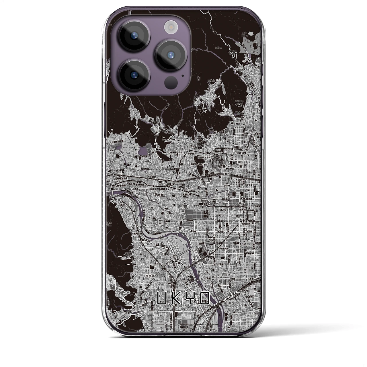 【右京2（京都府）】地図柄iPhoneケース（クリアタイプ）