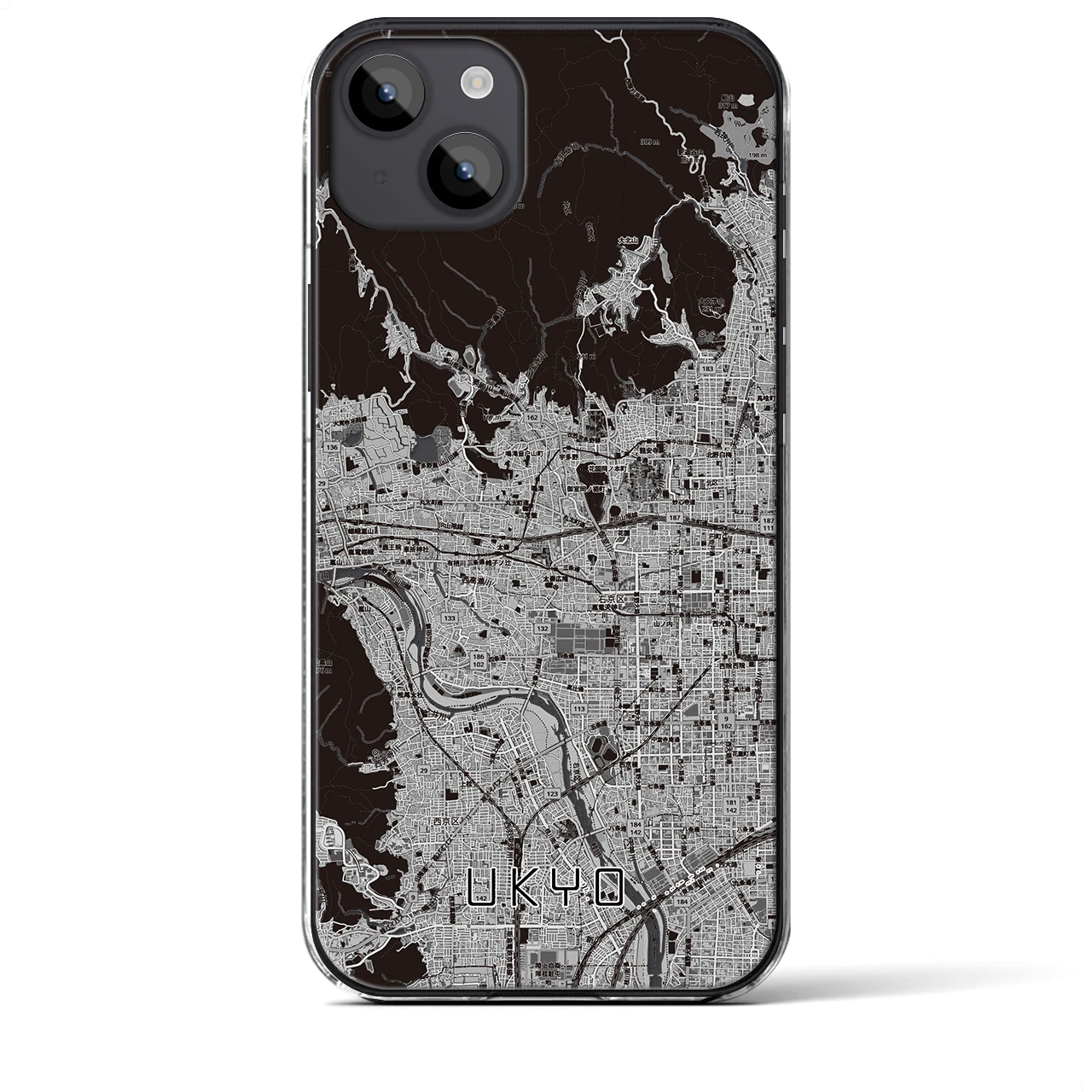 【右京2（京都府）】地図柄iPhoneケース（クリアタイプ）