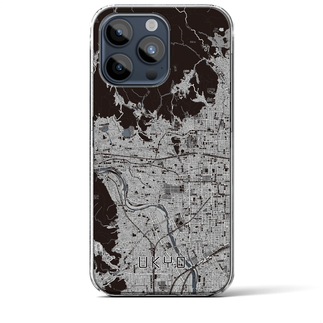 【右京2（京都府）】地図柄iPhoneケース（クリアタイプ）