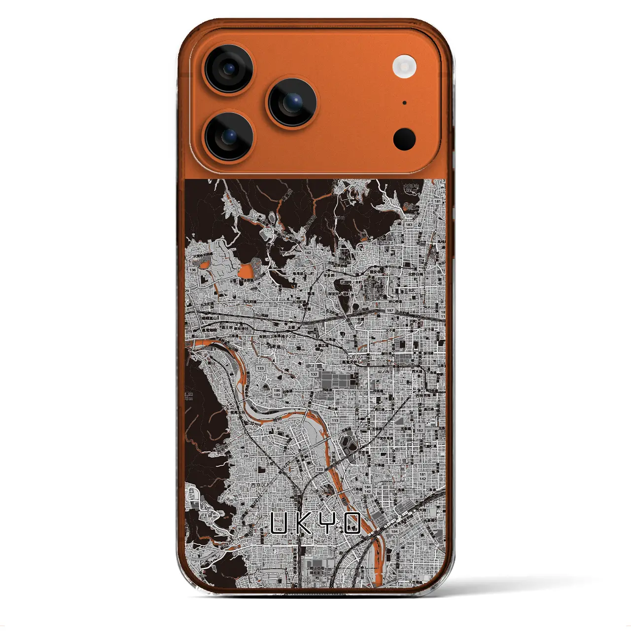 【右京2（京都府）】地図柄iPhoneケース（クリアタイプ）