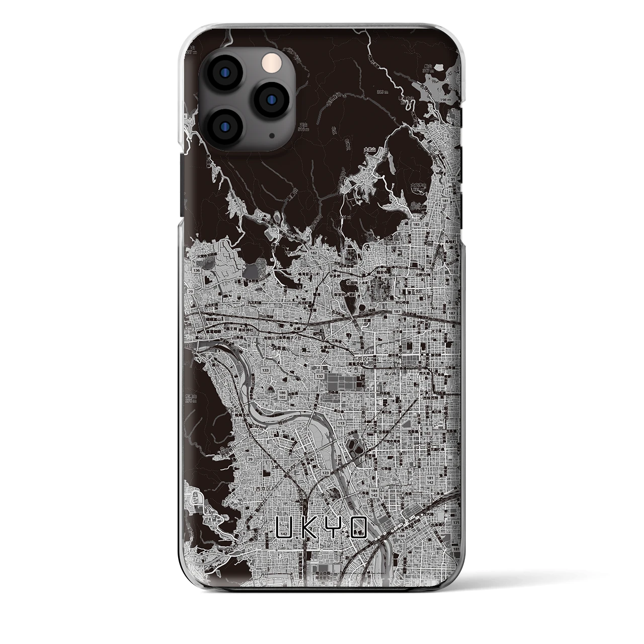 【右京2（京都府）】地図柄iPhoneケース（クリアタイプ）