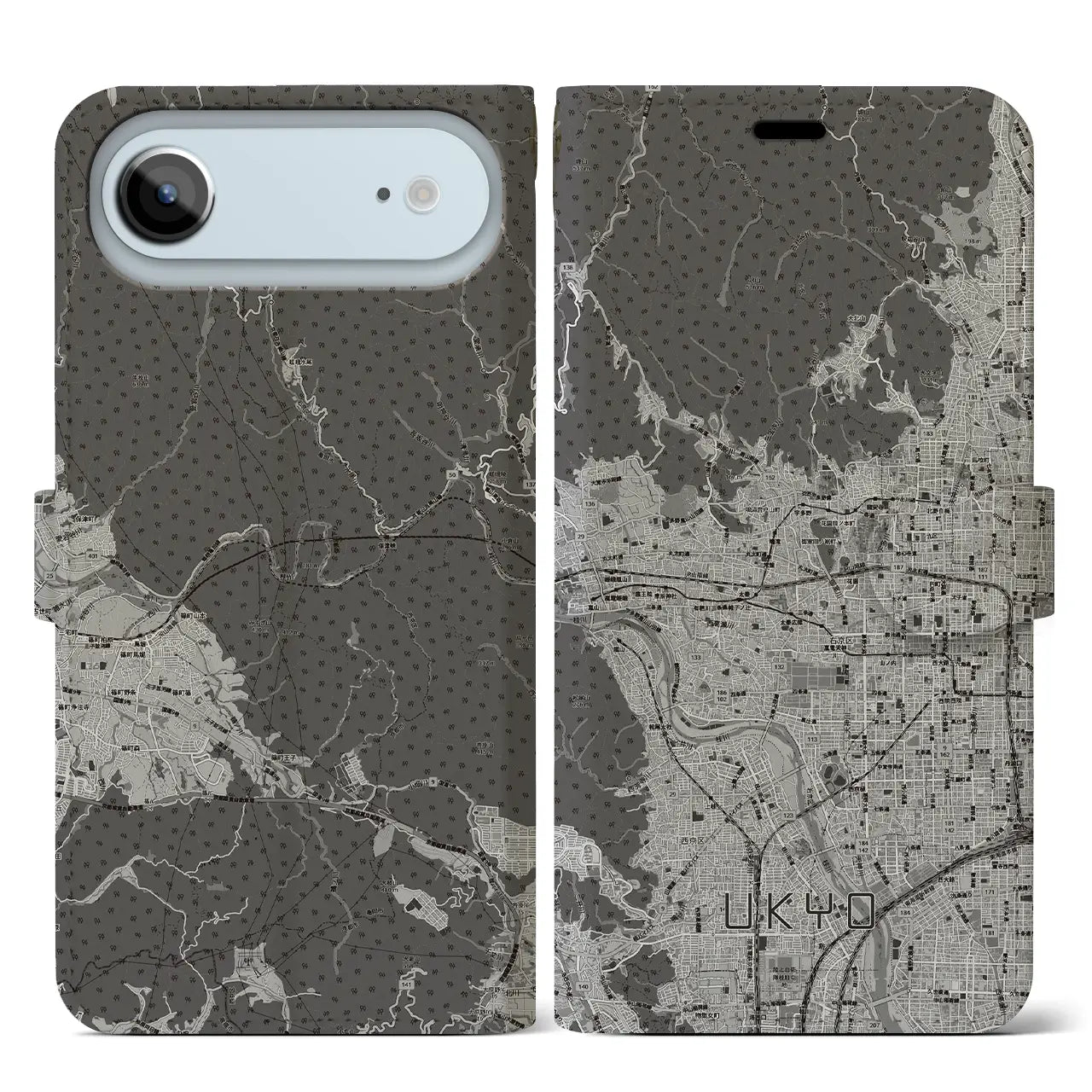【右京2（京都府）】地図柄iPhoneケース（手帳タイプ）