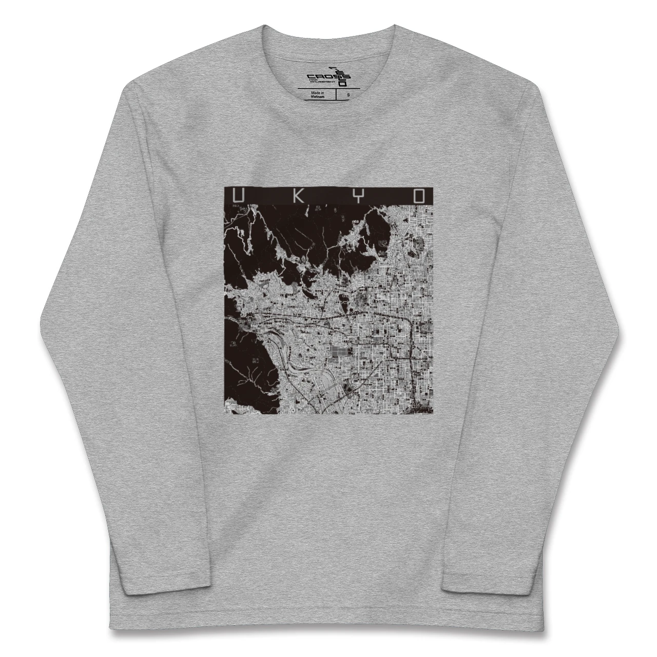 【右京2（京都府）】地図柄ロングスリーブTシャツ