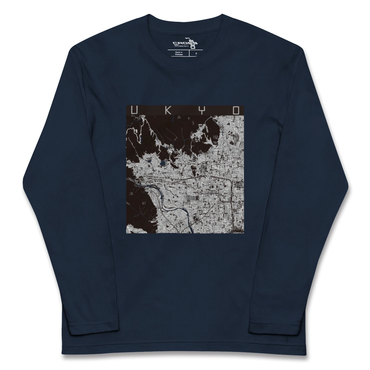 【右京2（京都府）】地図柄ロングスリーブTシャツ