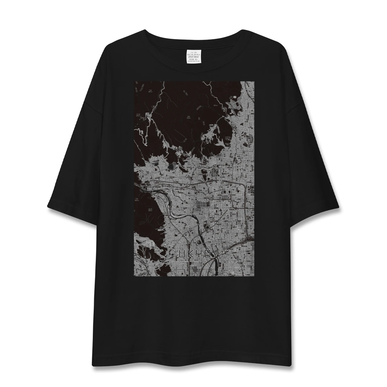 【右京2（京都府）】地図柄ビッグシルエットTシャツ