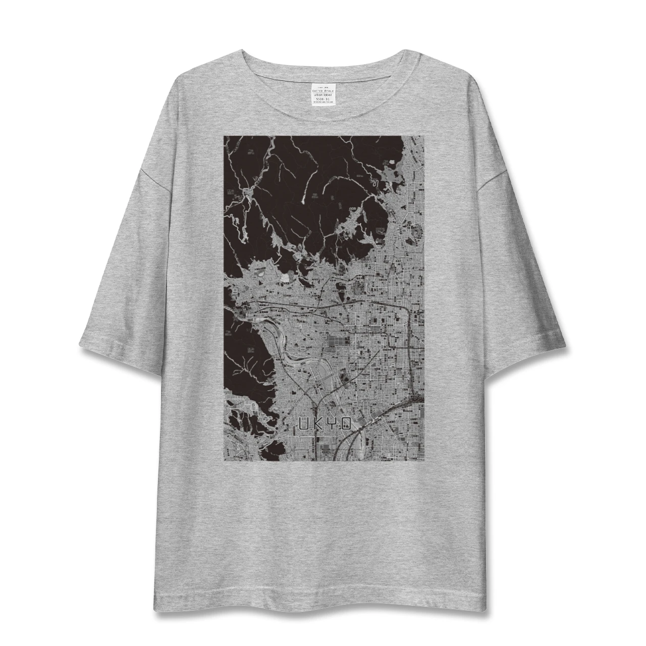 【右京2（京都府）】地図柄ビッグシルエットTシャツ