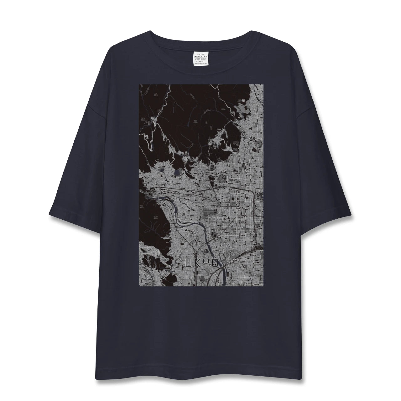 【右京2（京都府）】地図柄ビッグシルエットTシャツ