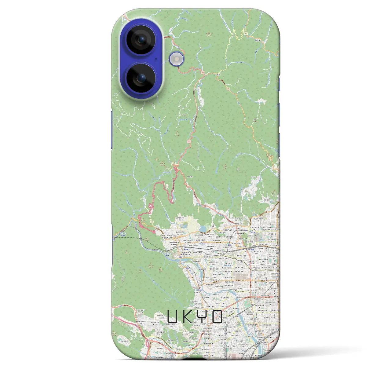 【右京（京都府）】地図柄iPhoneケース（バックカバータイプ）