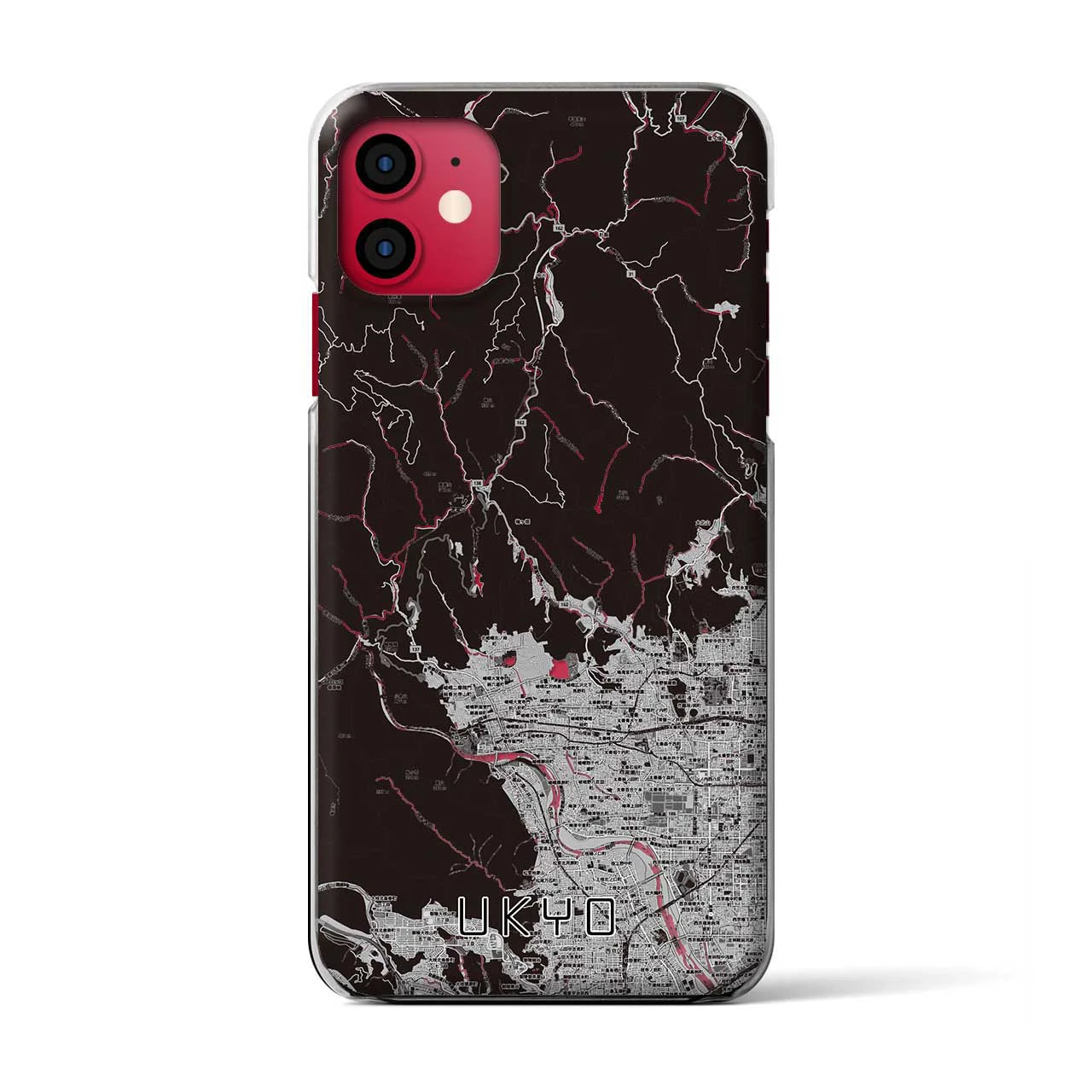 【右京（京都府）】地図柄iPhoneケース（クリアタイプ）