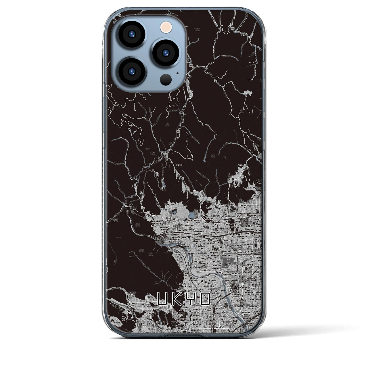【右京（京都府）】地図柄iPhoneケース（クリアタイプ）