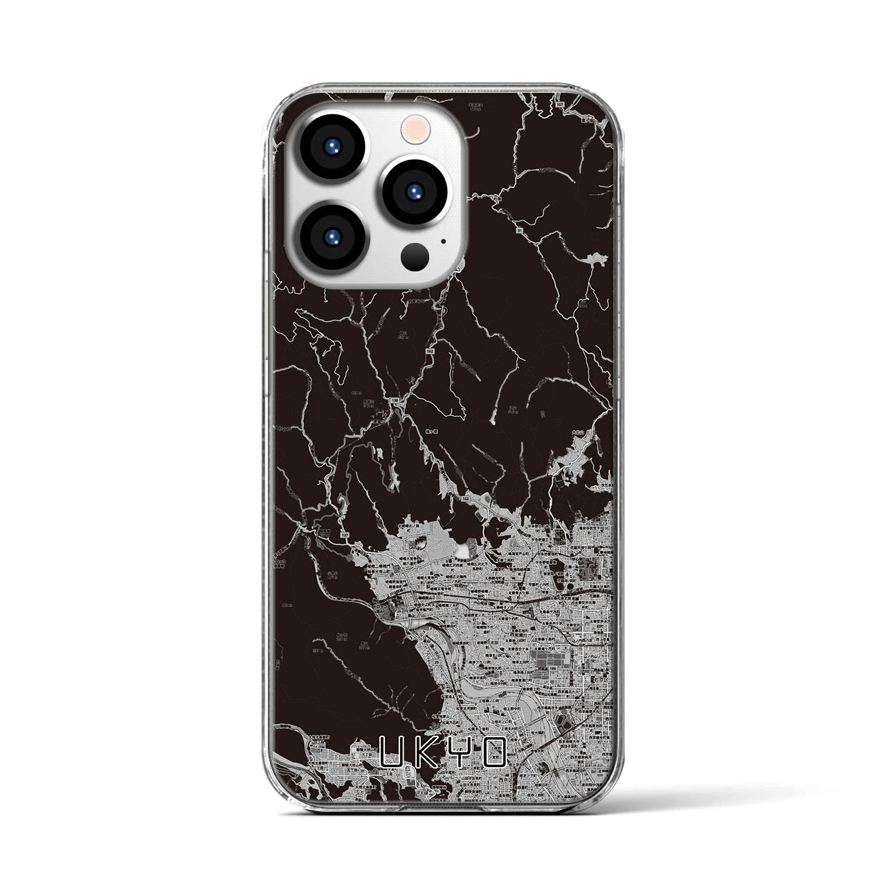 【右京（京都府）】地図柄iPhoneケース（クリアタイプ）