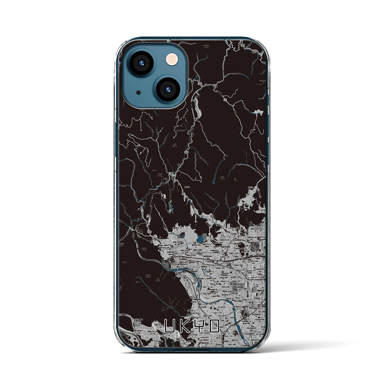 【右京（京都府）】地図柄iPhoneケース（クリアタイプ）
