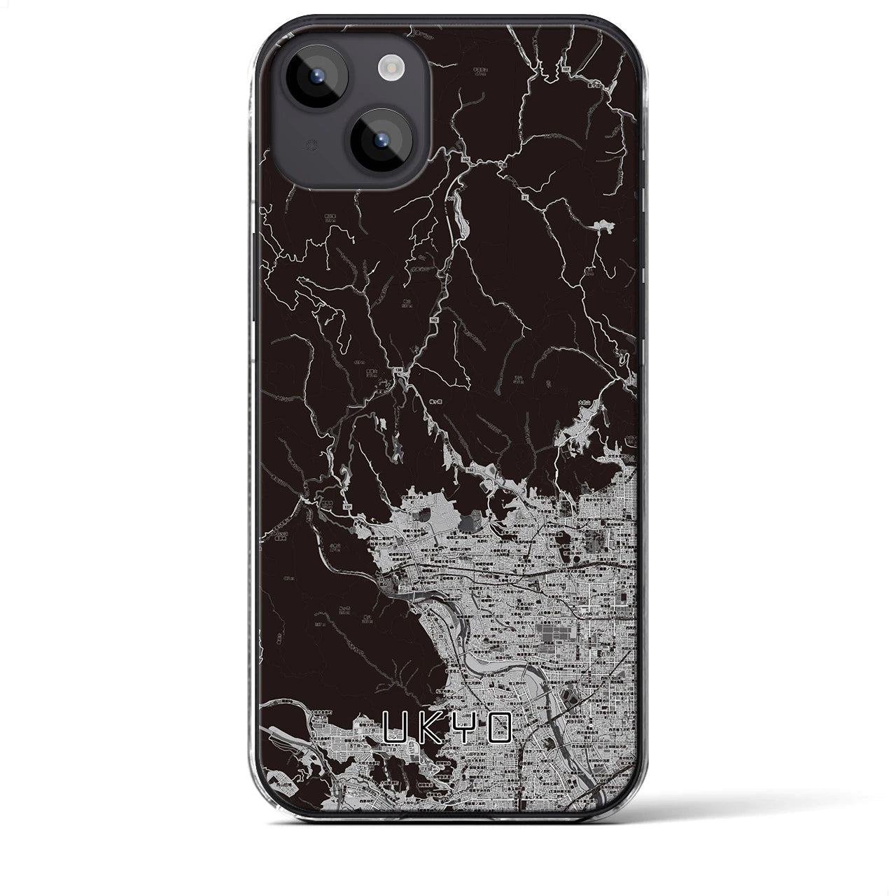 【右京（京都府）】地図柄iPhoneケース（クリアタイプ）