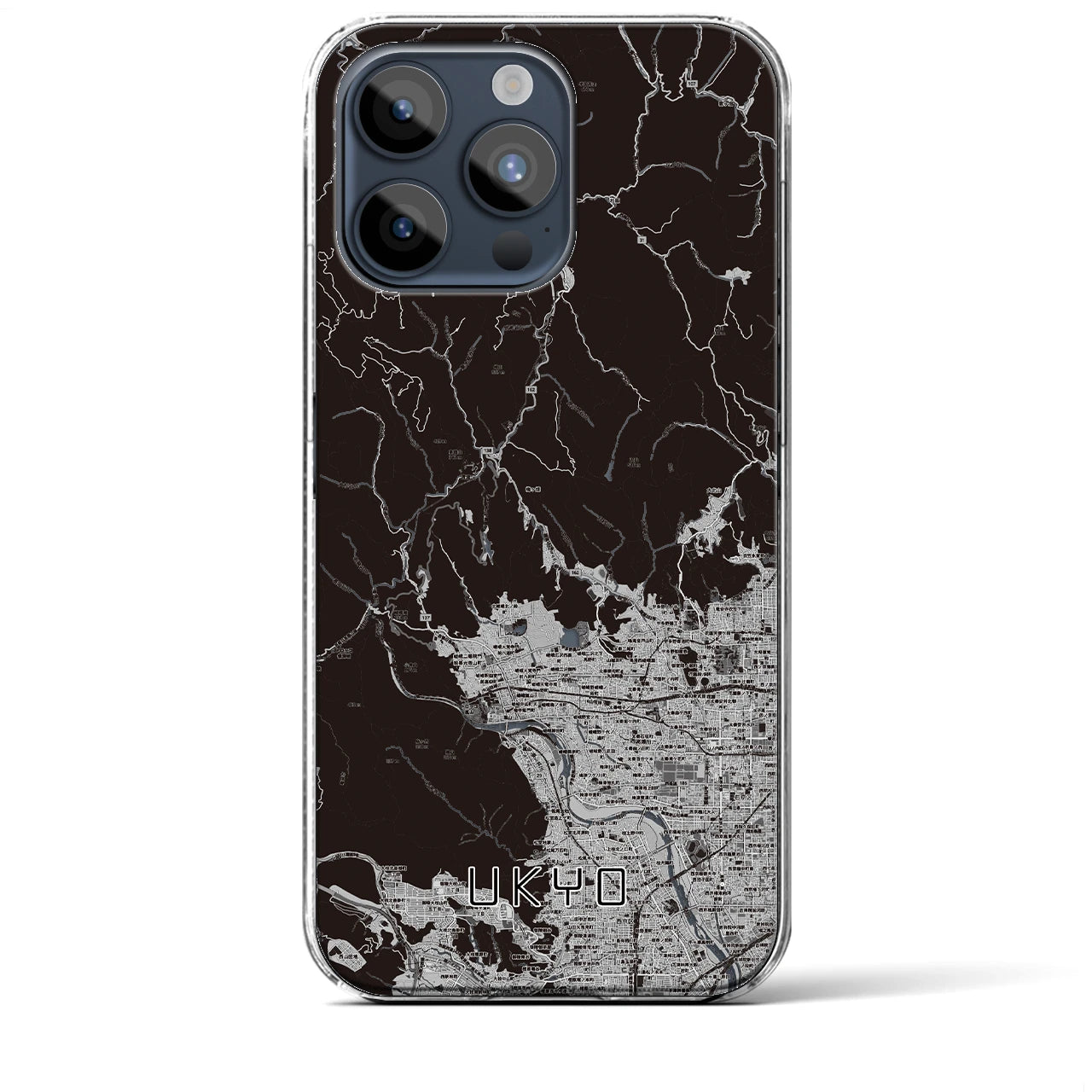 【右京（京都府）】地図柄iPhoneケース（クリアタイプ）