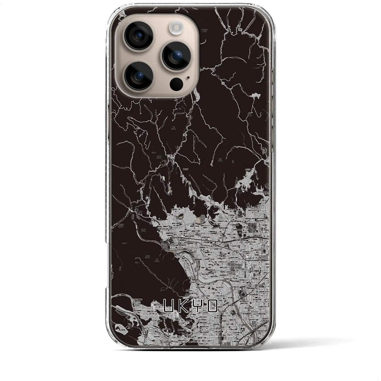 【右京（京都府）】地図柄iPhoneケース（クリアタイプ）