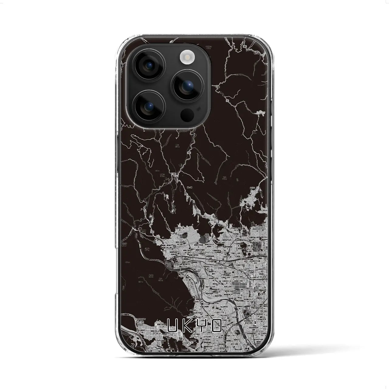 【右京（京都府）】地図柄iPhoneケース（クリアタイプ）