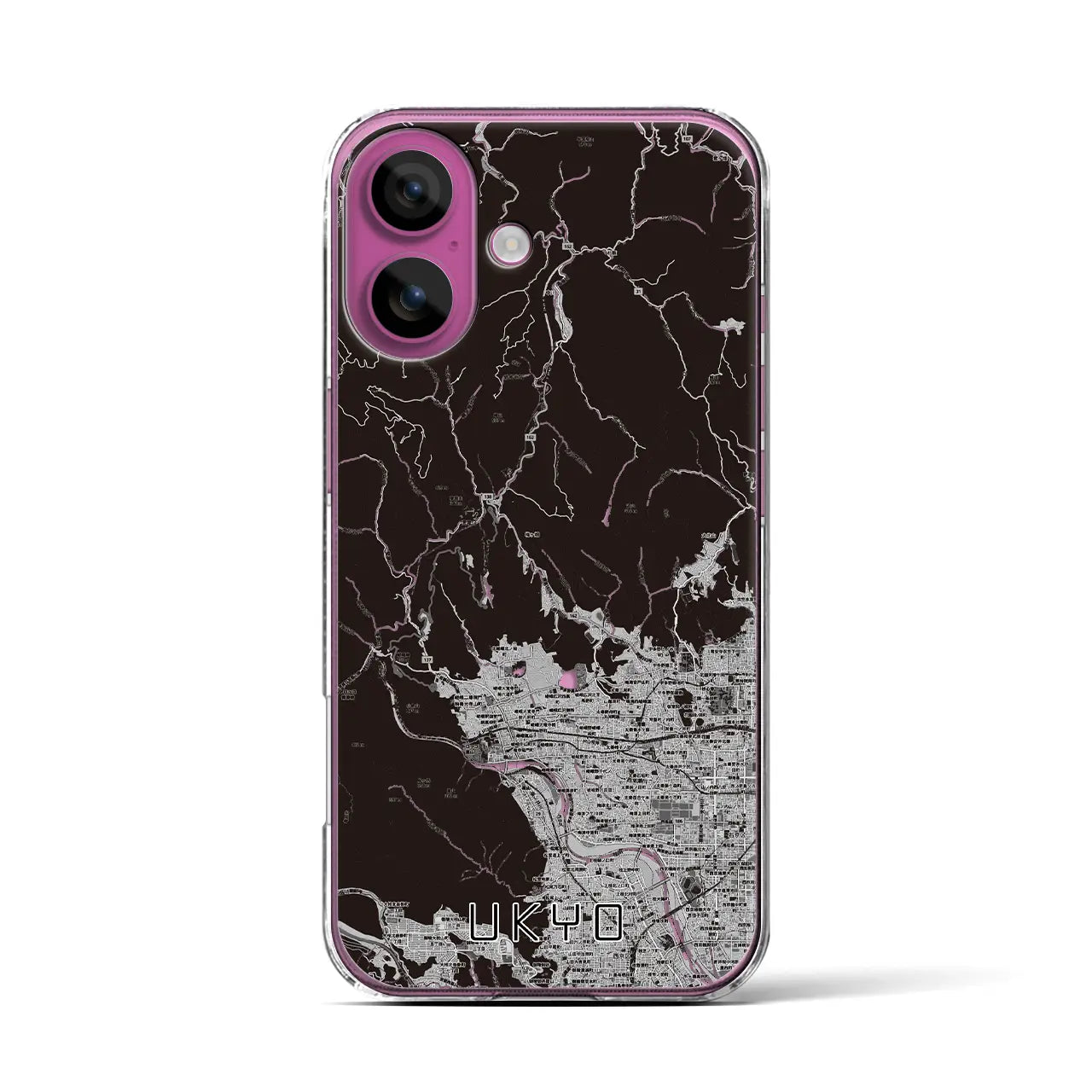 【右京（京都府）】地図柄iPhoneケース（クリアタイプ）