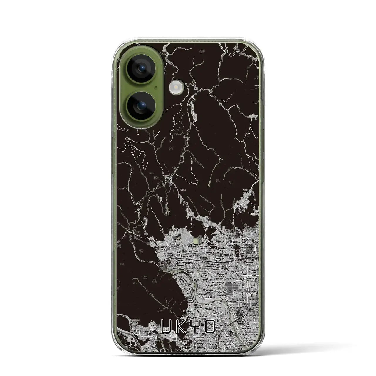 【右京（京都府）】地図柄iPhoneケース（クリアタイプ）