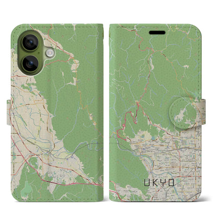 【右京（京都府）】地図柄iPhoneケース（手帳タイプ）