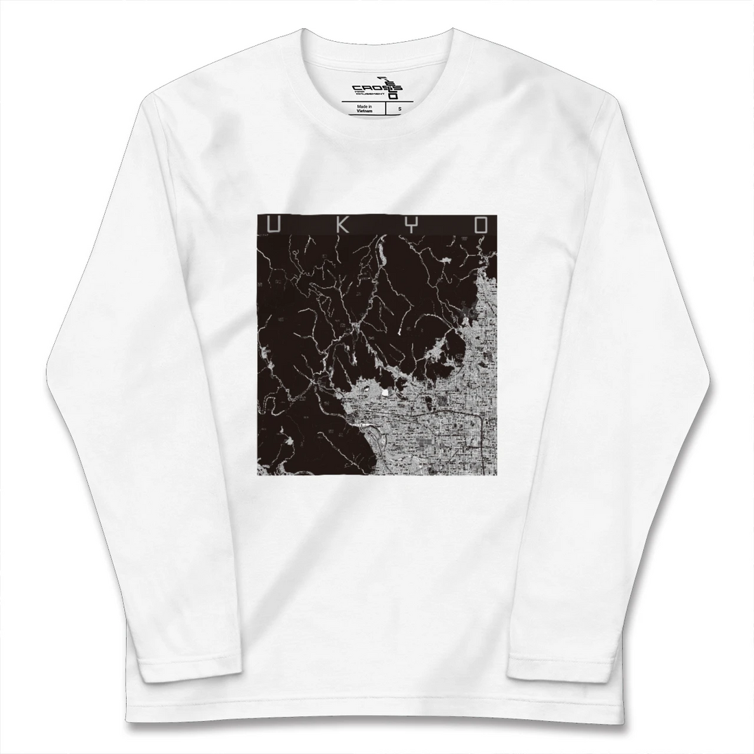 【右京(京都府)】地図柄ロングスリーブTシャツ