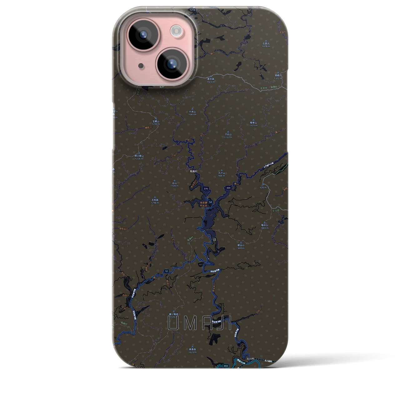 【馬路（高知県）】地図柄iPhoneケース（バックカバータイプ）