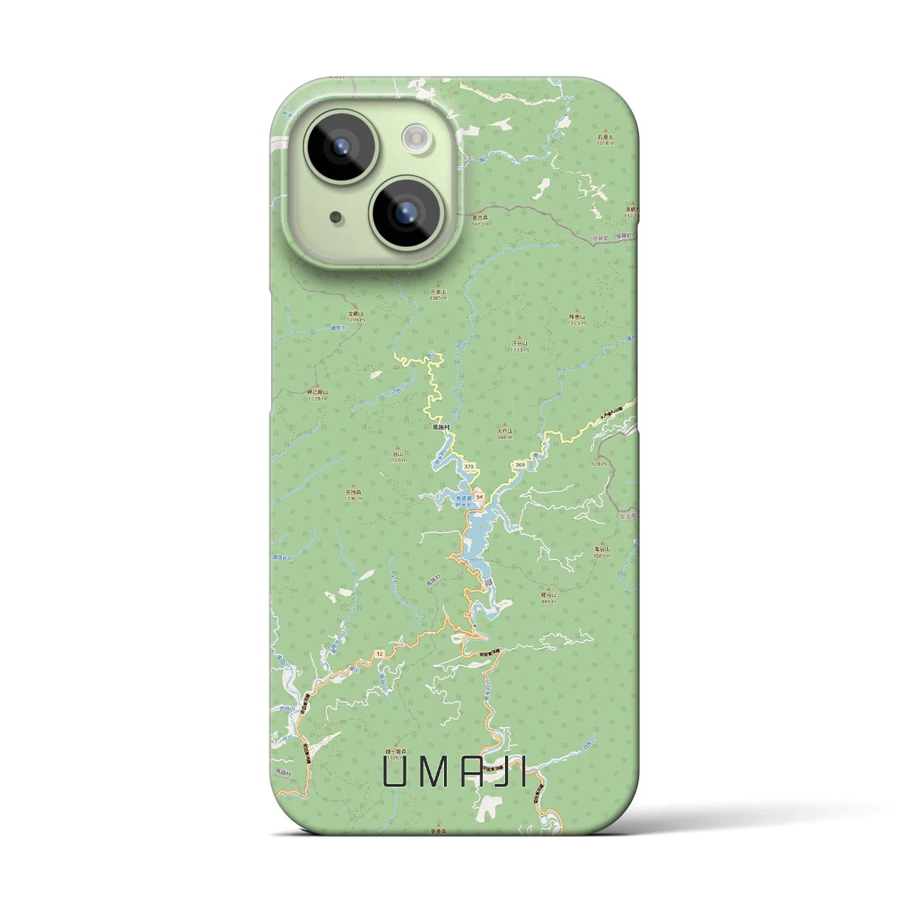 【馬路（高知県）】地図柄iPhoneケース（バックカバータイプ）
