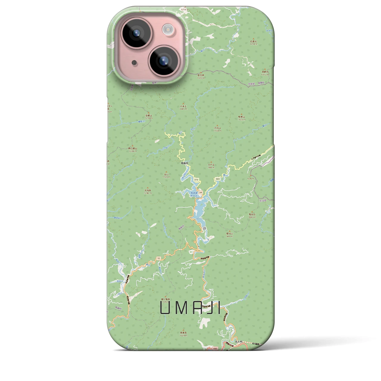 【馬路（高知県）】地図柄iPhoneケース（バックカバータイプ）