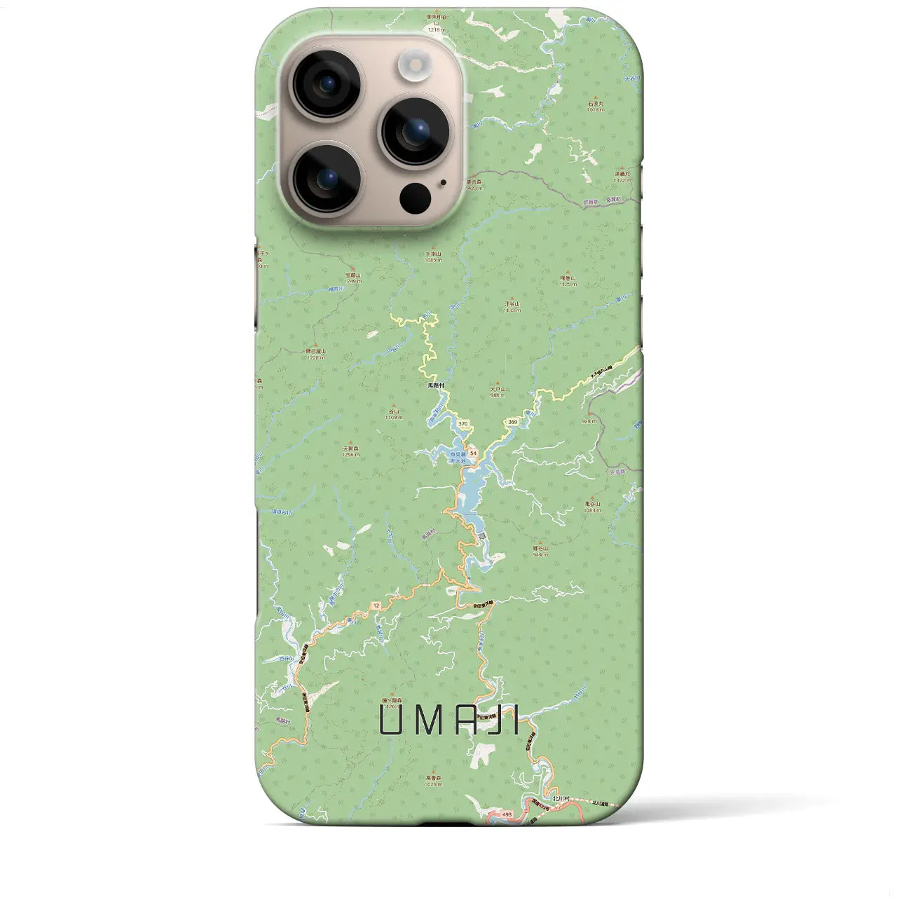 【馬路（高知県）】地図柄iPhoneケース（バックカバータイプ）
