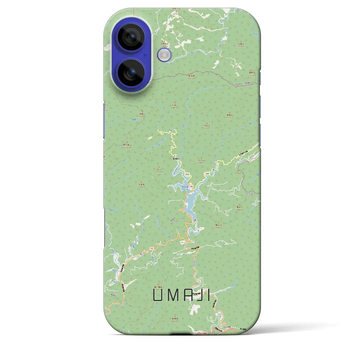 【馬路（高知県）】地図柄iPhoneケース（バックカバータイプ）