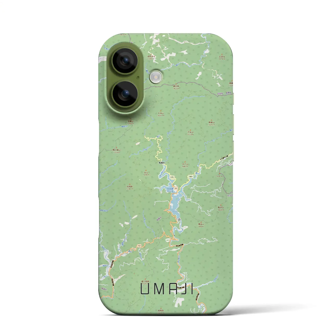 【馬路（高知県）】地図柄iPhoneケース（バックカバータイプ）