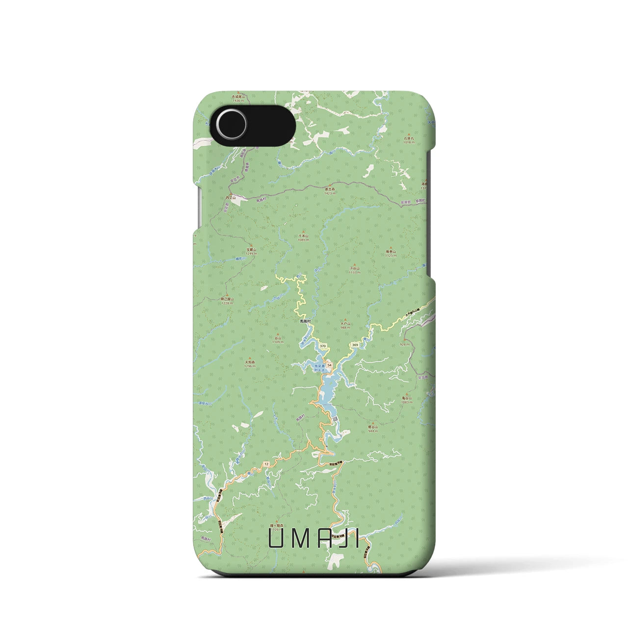 【馬路（高知県）】地図柄iPhoneケース（バックカバータイプ）