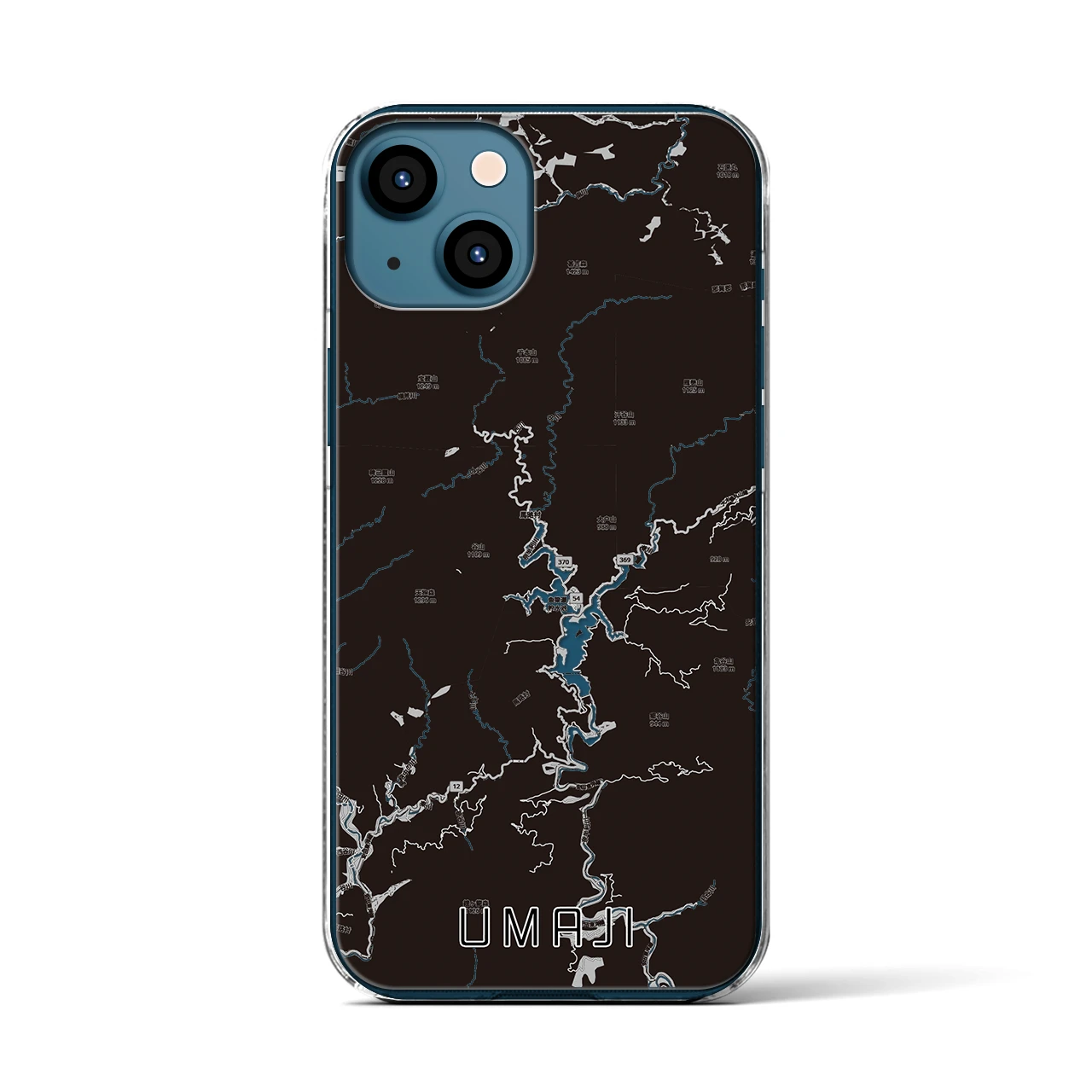 【馬路（高知県）】地図柄iPhoneケース（クリアタイプ）