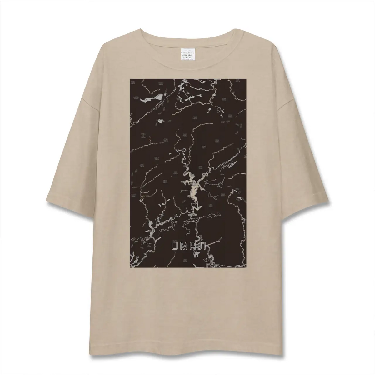 【馬路（高知県）】地図柄ビッグシルエットTシャツ