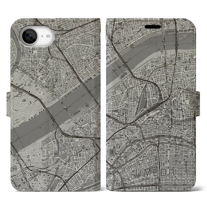 【梅田（大阪府）】地図柄iPhoneケース（手帳タイプ）