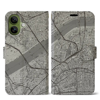 【梅田（大阪府）】地図柄iPhoneケース（手帳タイプ）