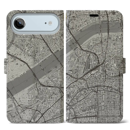 【梅田（大阪府）】地図柄iPhoneケース（手帳タイプ）