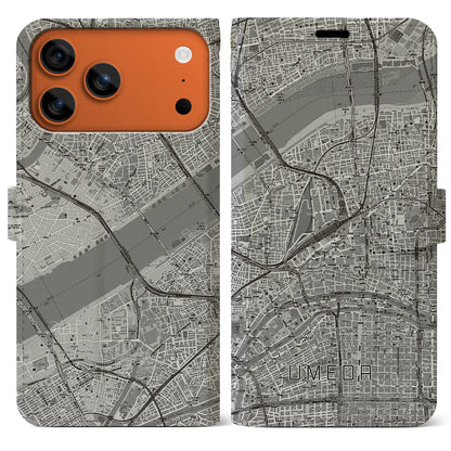 【梅田（大阪府）】地図柄iPhoneケース（手帳タイプ）