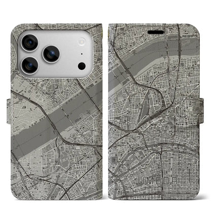 【梅田（大阪府）】地図柄iPhoneケース（手帳タイプ）