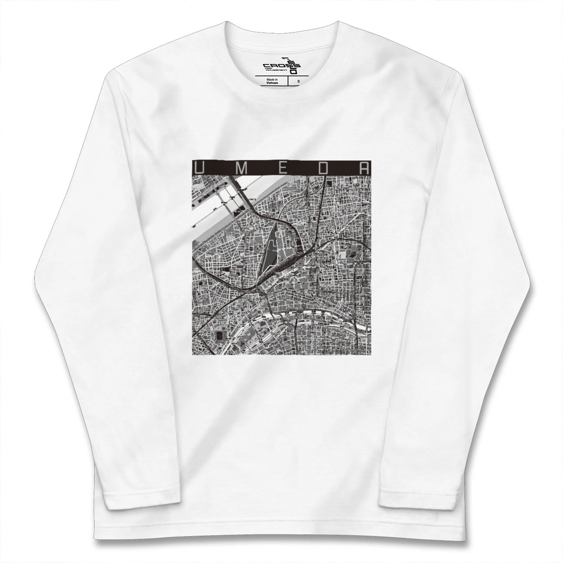 【梅田（大阪府）】地図柄ロングスリーブTシャツ