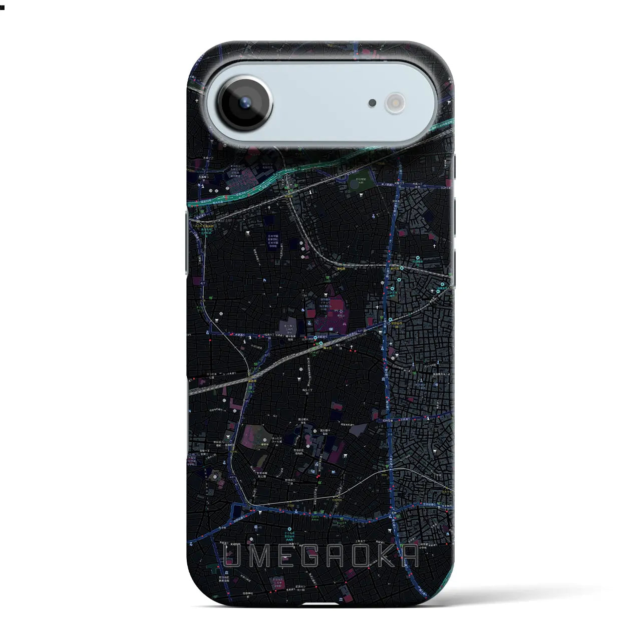 【梅ヶ丘（東京都）】地図柄iPhoneケース（バックカバータイプ）