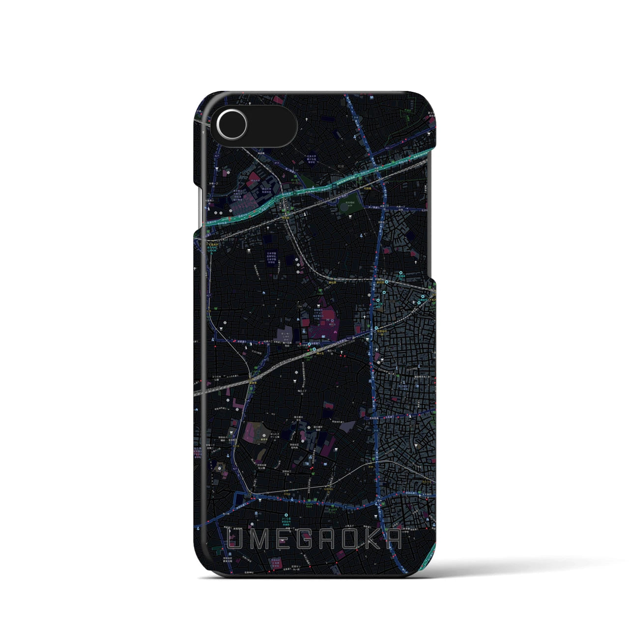 【梅ヶ丘（東京都）】地図柄iPhoneケース（バックカバータイプ）