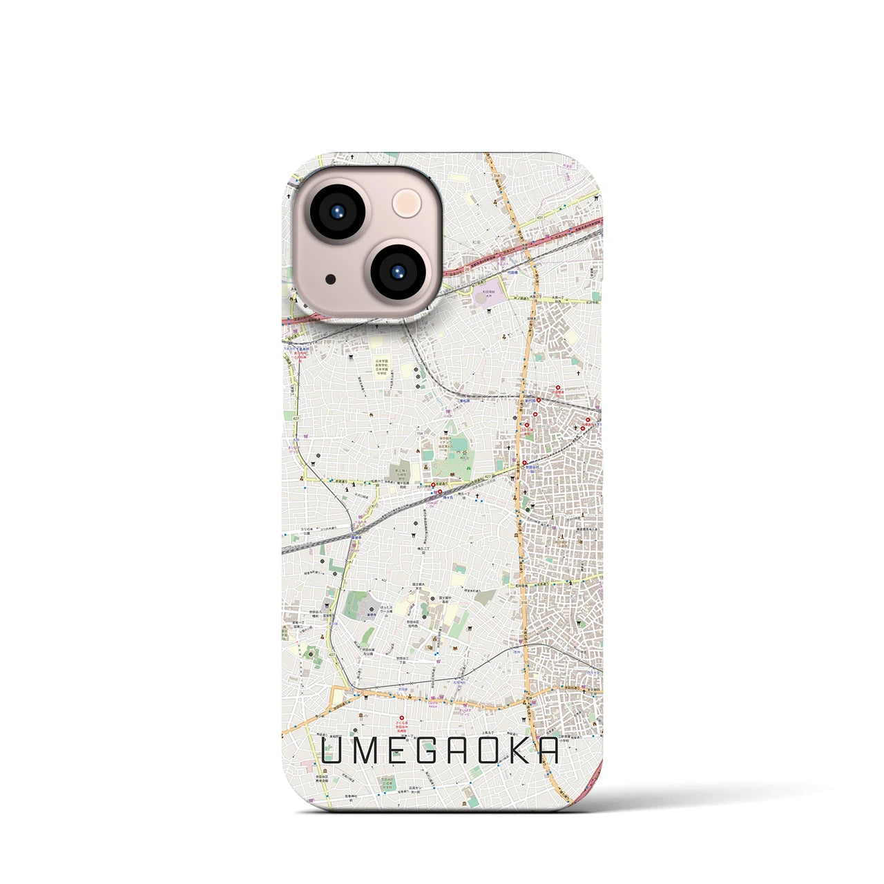 【梅ヶ丘（東京都）】地図柄iPhoneケース（バックカバータイプ）