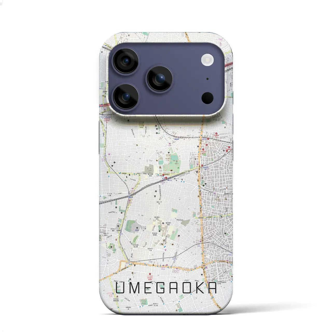 【梅ヶ丘（東京都）】地図柄iPhoneケース（バックカバータイプ）